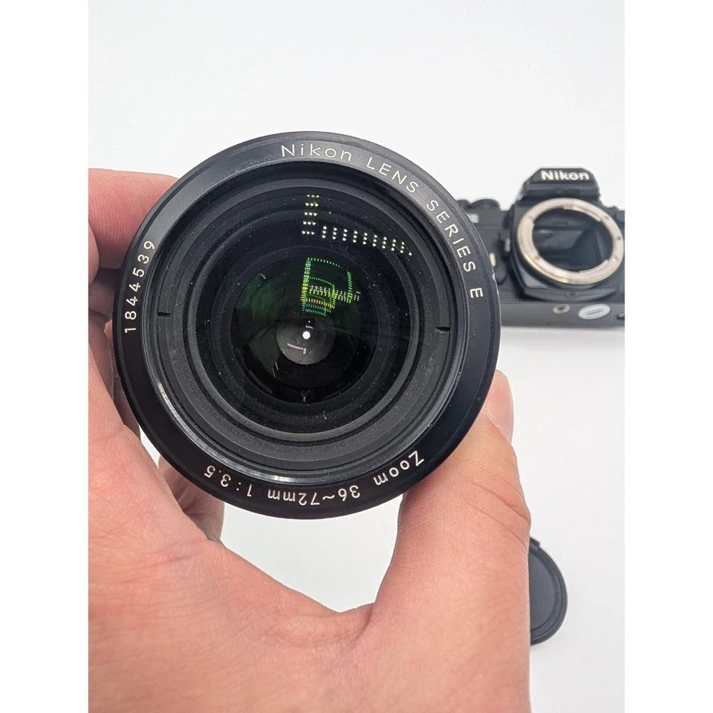 Nikon FM2 FM2N Black SLR Film Camera +  Nikon Lens Series E 36-72mm f/3.5